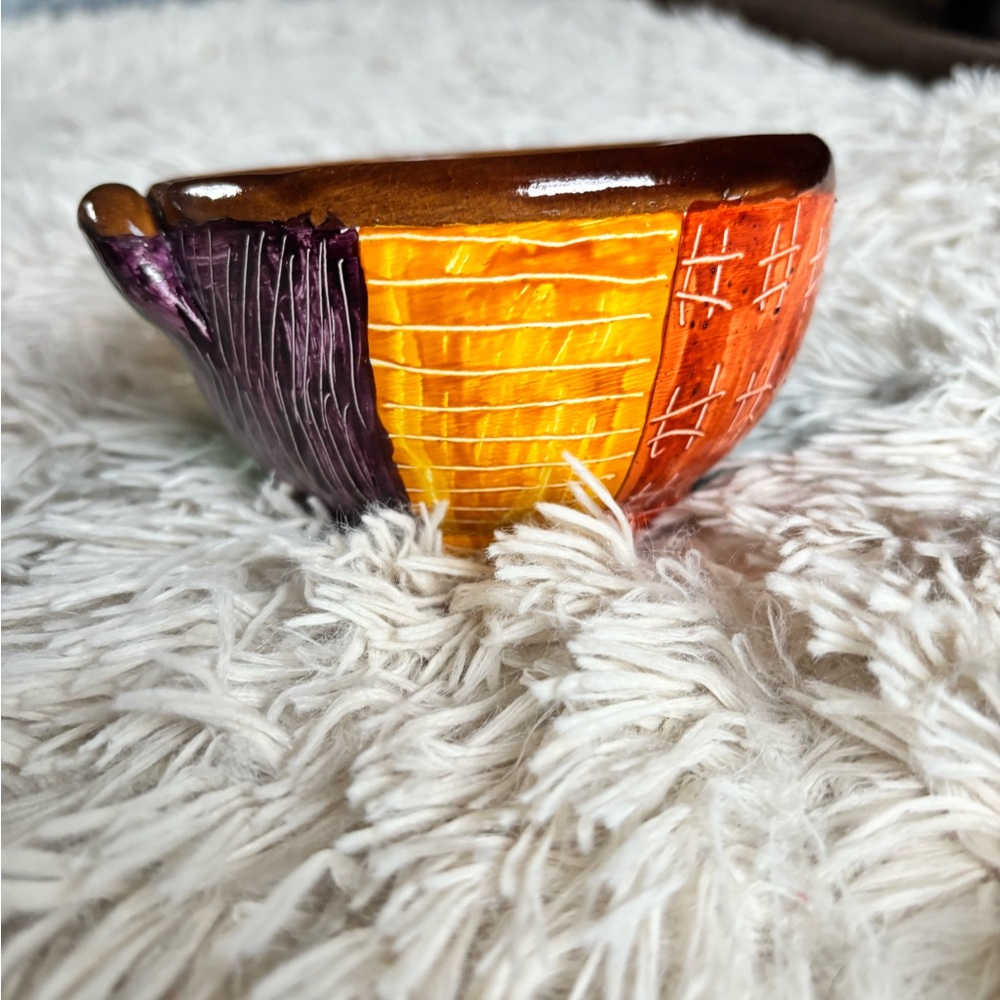 Pack 2 Handcrafted Multicolor Ceramic Bowl from Raquira Colombia